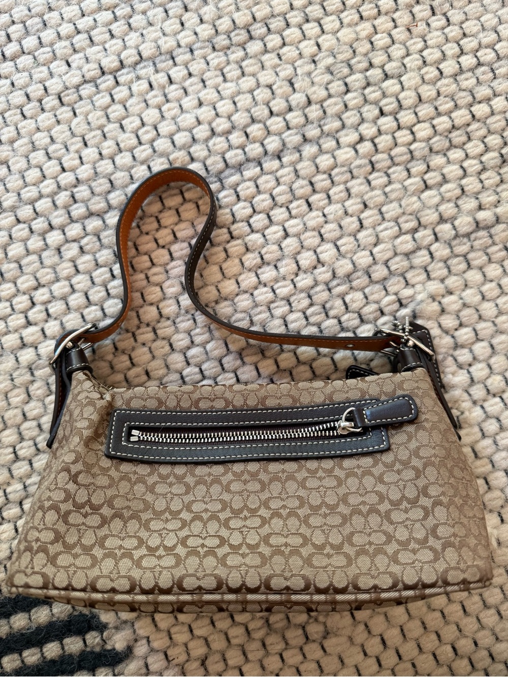 Coach MINI 6332 Vintage Demi Y2K SoHo Signature C Canvas Bag W/Leather Trim